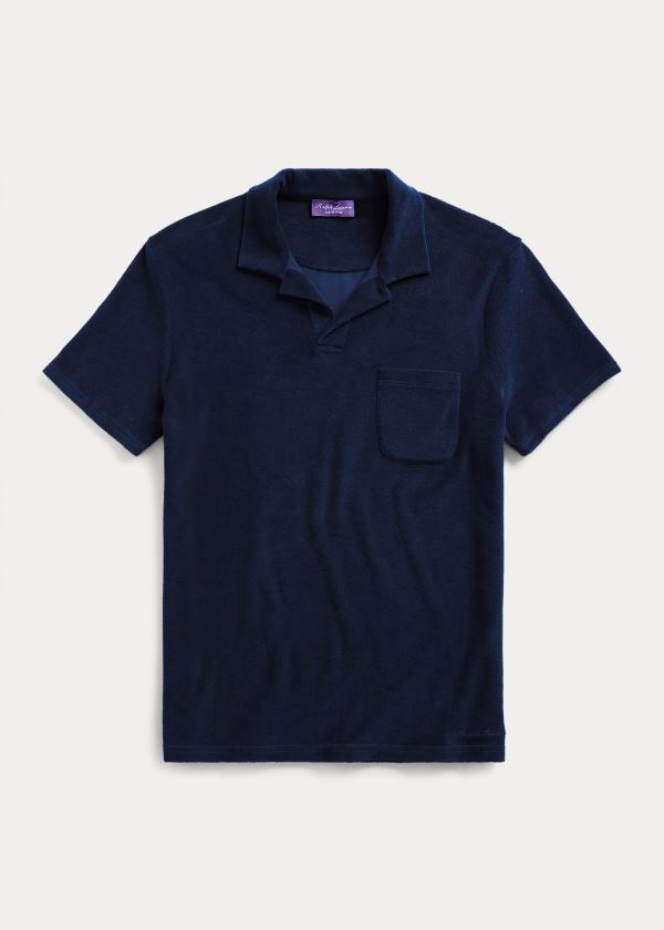 Polos Ralph Lauren Hombre Azul Marino - Custom Slim Fit Terry - GABFW5397